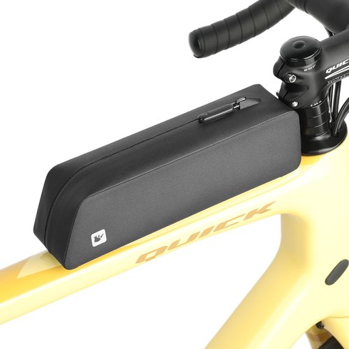 Rhinowalk Bike Top Tube Bag Bike Frame Bag with Zipper Fully Waterproof and Stable Bicycle Frame Bag Bicycle Bag Professional Cycling Accessories for Mountain Road Bike-Black