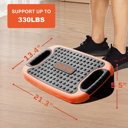 ZUETK 4-In-1 Aerobic Balance Board and Step Up Exercise Platform - Adjustable Multifunctional Balance Board Slant Board, Steppers for Exercise - Home Workout Non Slip Stepper Platform Orange