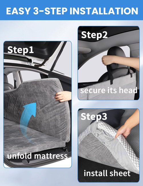 EVFITUS for Tesla Model Y 3 Mattress Foam Camping Mattress Bed for Tesla Model Y 3 Accessories Storage Bag & Sheet Provided
