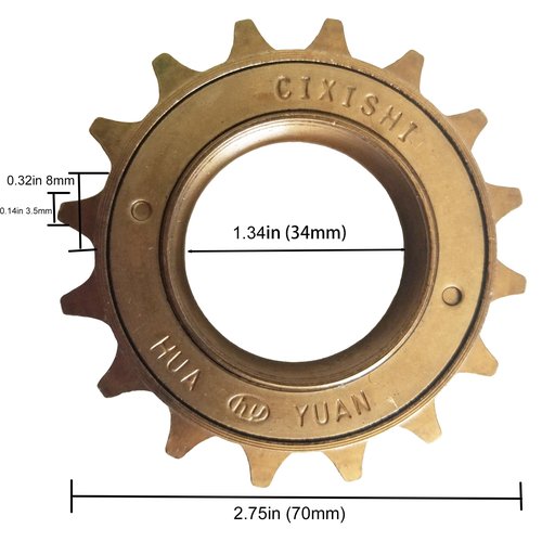 BQPOLING Single Speed Bike Freewheel, 16T/18T Compatible with 1/2'' x 1/8'' Bicycle Freewheel Threaded Type Freehub Replacement Parts (16T)