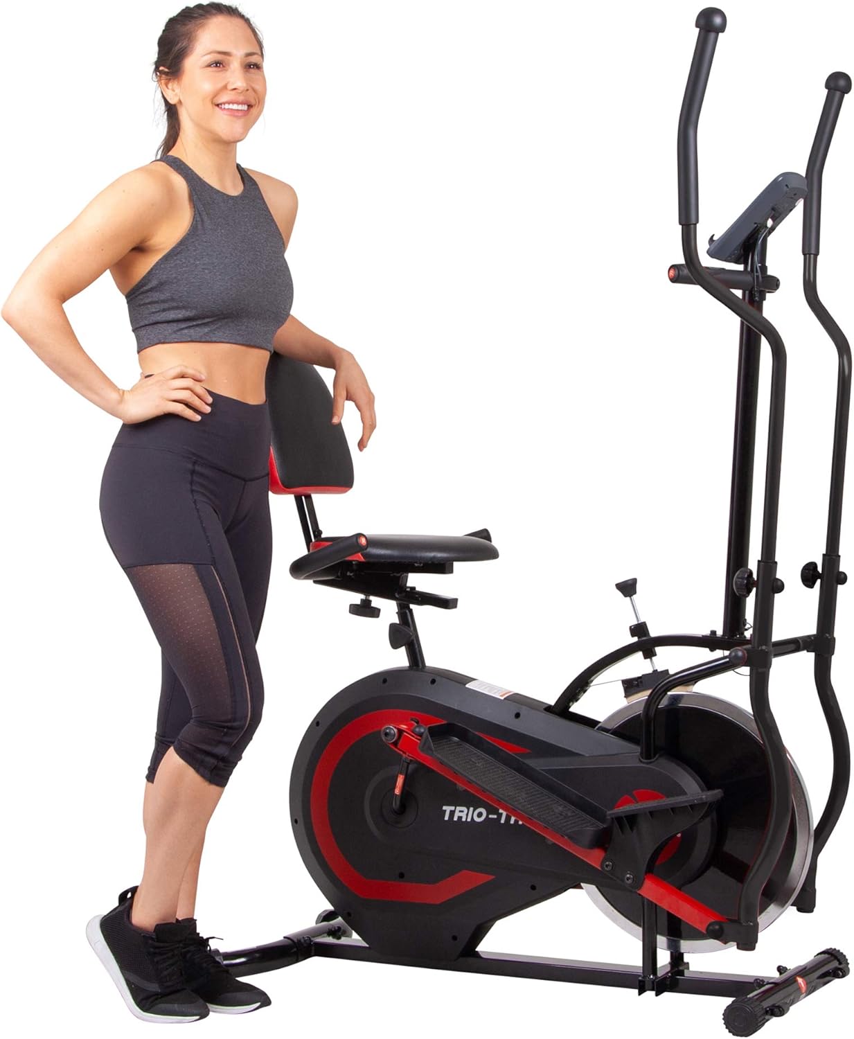 [BODY POWER] - 2nd Gen, PATENTED 3 in 1 Exercise Machine, Elliptical with Seat Back Cushion, Upright Cycling, and Reclined Bike Modes - Digital Computer Targets Different Body Parts, BRT5118