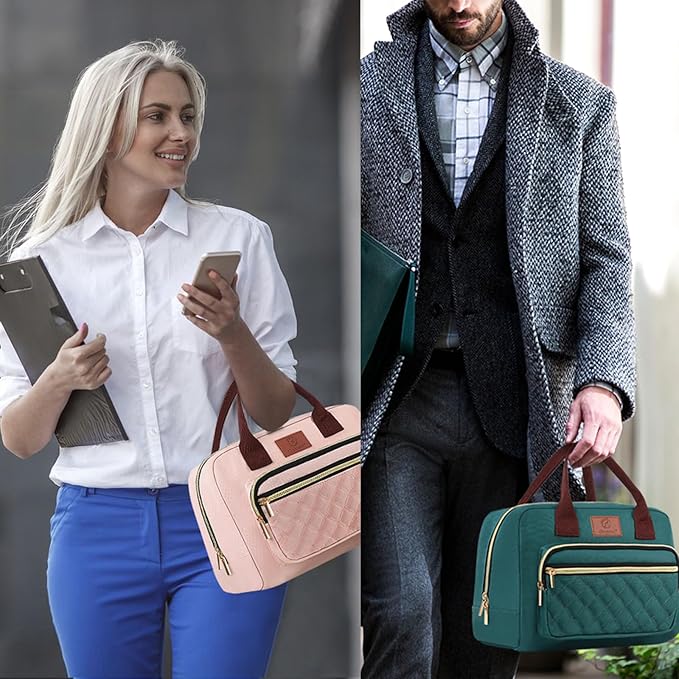 Lunch Bag for Women,Insulated Adult LunchBox for Women,Reusable Cute Lunch Bags for Work,High Capacity Cooler BagTote for Work Girls Office Picnic School-Lake Green