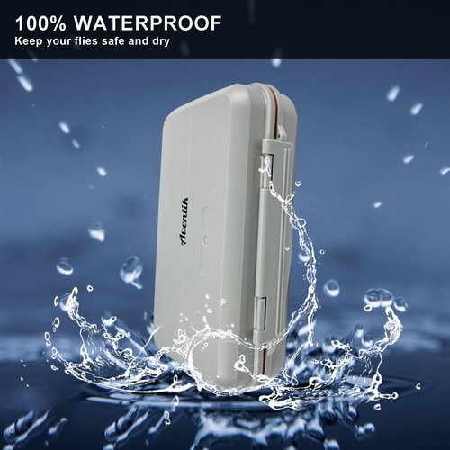 Aventik Large Capacity Waterproof Fly Fishing Box 4-Layer Foam Tackle Fishing Box for Freshwater Saltwater Streamer Storage with 2 Mini Hook box Piece Magnetic and Hook threader (H039X)