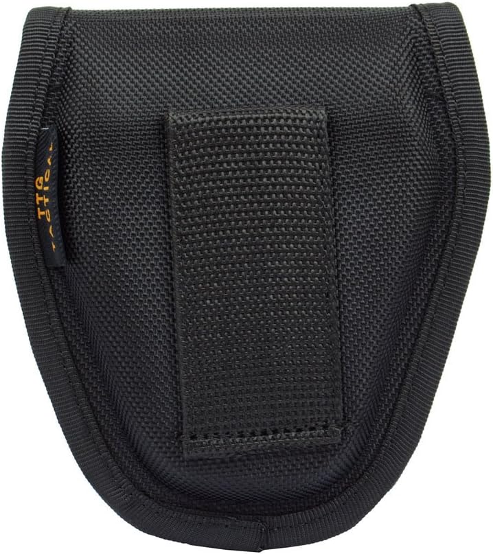TTGTACTICAL Hidden Snap Handcuff Case Law Enforcement Military Standard Cuff Pouch with Belt Loop Black