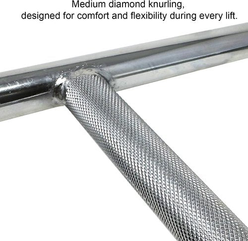 FITNESS MANIAC 34" Barbell Solid Olympic Chrome Tricep Hammer Curl Fitness Gym Weight Bar Home Gym Weightlifting Exercise Training Bars Powerlifting 34 Inches