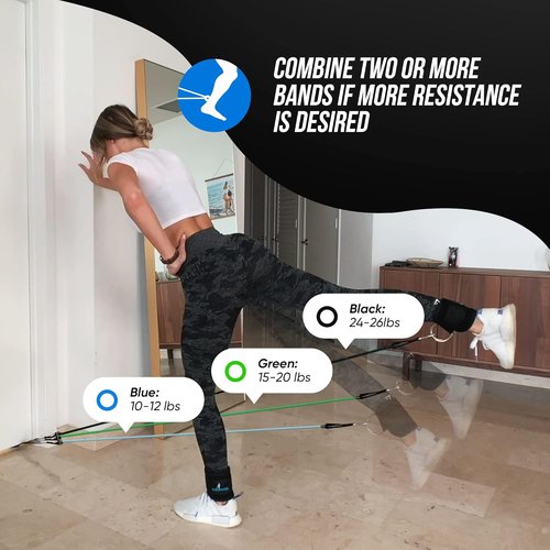 Glute-Tastic - Ankle Kickback Strap with Resistance Bands for Butt & Hip Exercises