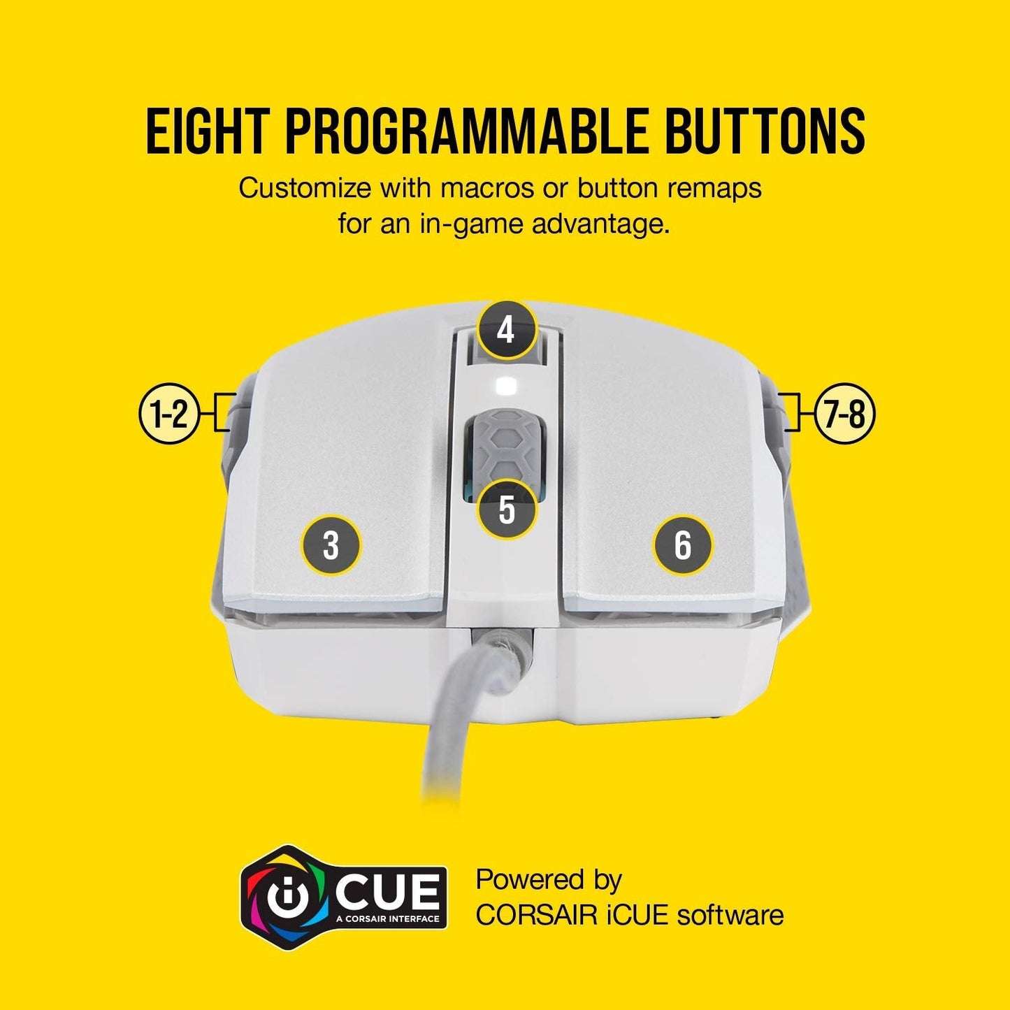 Corsair M55 Wireless Lightweight FPS Gaming Mouse – 2.4GHz & Bluetooth – 24,000 DPI – Long-Lasting Battery Life – Six Programmable Buttons – Textured Side Grips – Black