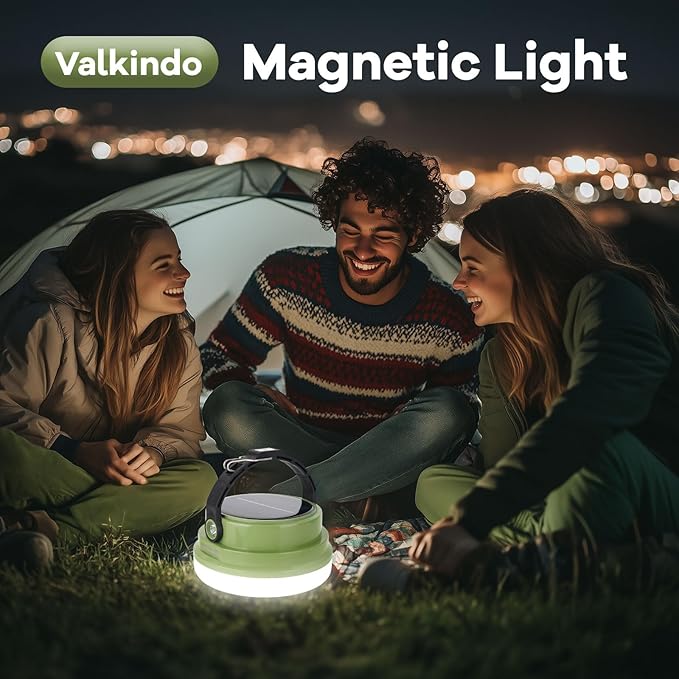 Solar Camping Lantern Rechargeable, 2-in-1 10000mAh Rechargeable Camping Light and Phone Charger for Hiking,Travel - Emergency Hanging Light for Hurricane, Power Outage, 200W, Green