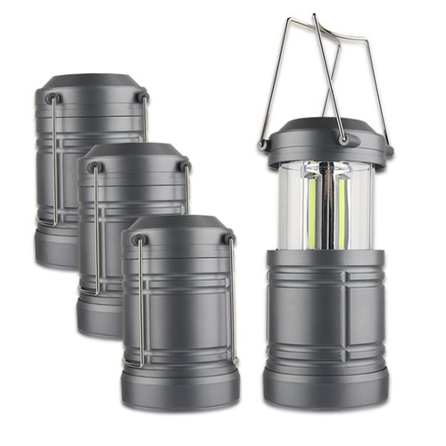 ZYUNMALL 4 Pack Camping Lanterns, Battery Powered LED Lantern for Hurricanes, Power Outages, and Outdoor Use