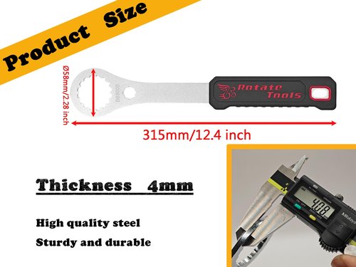 ROTATE TOOLS Bike Bicycle tools RT-40BB Bottom Bracket Wrench - Bottom Bracket Tool - Compatible with BB9000, BB-R9100 and BB93