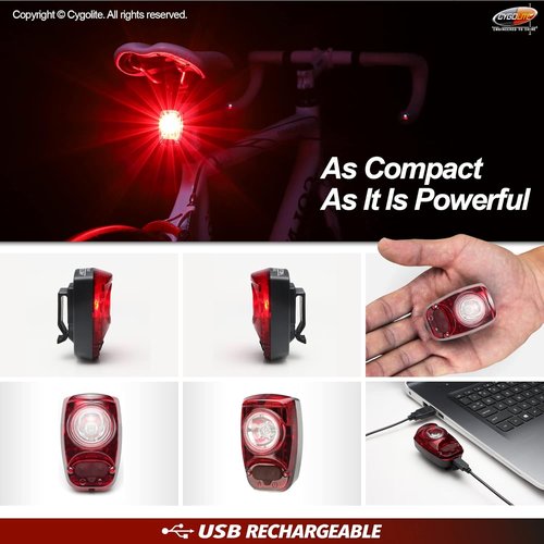 Cygolite Hotshot SL– 50 Lumen Bike Tail Light– 6 Night & Daytime Modes– User Tuneable Flash Speed– Compact Design– IP64 Water Resistant– Secured Hard Mount– USB Rechargeable– Great for Busy Roads