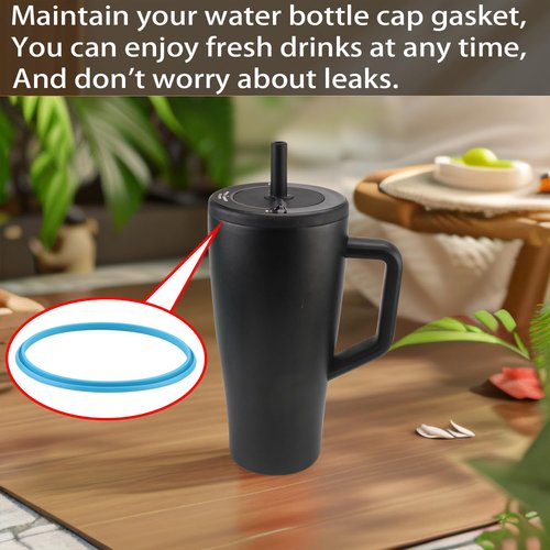 (8pcs) ubber Seal Replacement for BruMate Era - 30oz Leak Proof Insulated Coffee MugSeal Gasket for BruMate Era - 30oz Bottle Leak Proof Insulated Travel (8, Black/Blue)