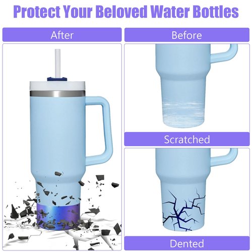 ZWIN Chameleon Gradient Matte Luster Silicone Boot,Silicone Boot Sleeve,Water Bottle Boot Compatible with 12-40oz & Water Bottle and More Bottles with 2.8-3in Base(Sapphire Blue)