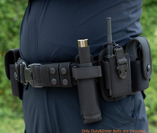 TACNEX 2" Police Duty Gun Belt with Hook Inner Lining Security Buckle 4 Keepers Quick Release Under Belt with Metal Hook Clasp M
