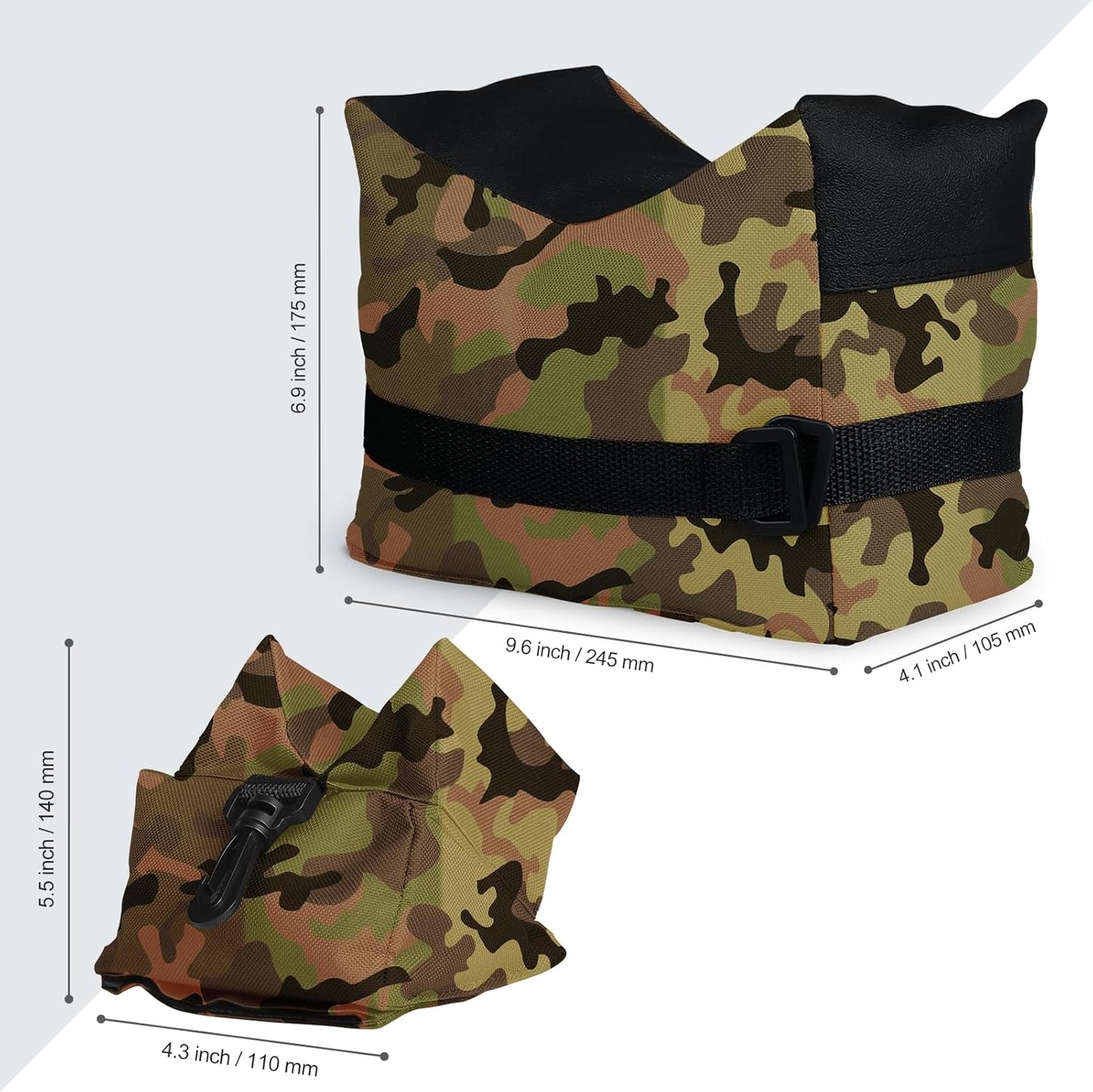 Twod Outdoor Shooting Rest Bags - Target Sports Bench Rest with Front & Rear Support SandBag Stand Holders for Gun Rifle Shooting Hunting Photography - Unfilled