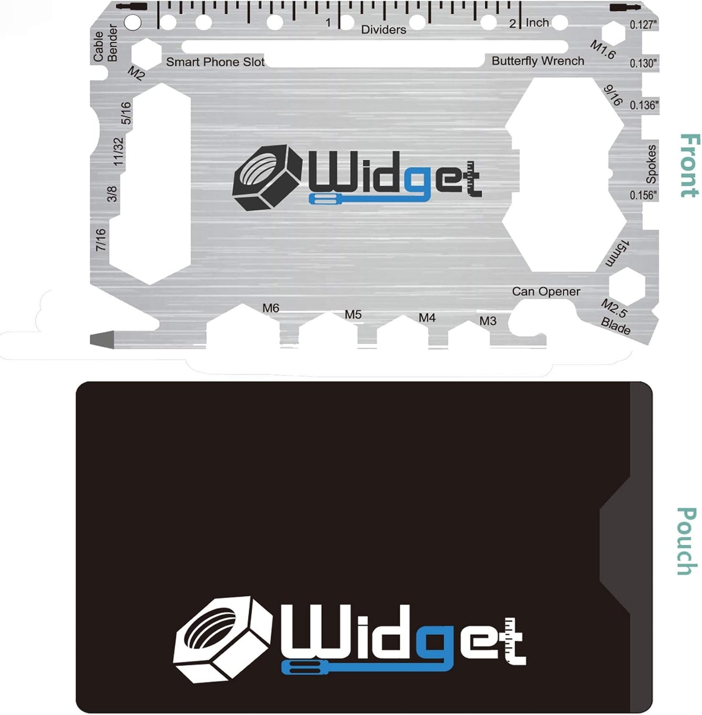 W4W, Multi purpose survival Pocket tool - Stocking Stuffers for Men Great Christmas gifts - Credit Card Wallet Size Ninja Multitool - 43 in 1 (Black)
