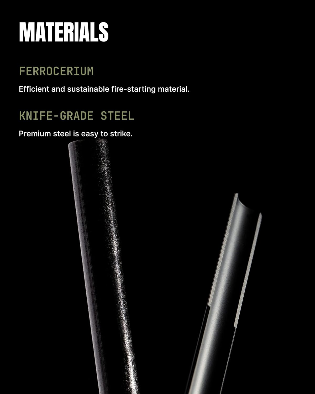 Wolf and Grizzly Fire Set - Fire Starter Survival Tool/Ferro Rods with Striker | Superior to Flint and Steel | Backpacking Gear | Fire Starter Kit for Campfires