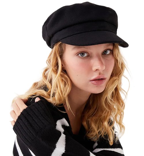 Women Beret Newsboy Hat, Fall Baker Boy Hat Women, 8 Panels Beret, Winter Paper Boy Cabbie Newspaper Boy Hat Black