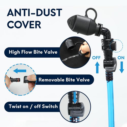 Haimont Hydration Bladder, 2L Water Bladder for Hiking Backpack, TPU Leak-Proof Free Water Reservoir with High Flow Bite Valve for Running Hiking Climbing Camping