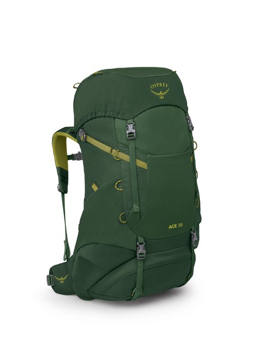 Osprey Ace 38L Kids' Backpacking Backpack, Green Canopy