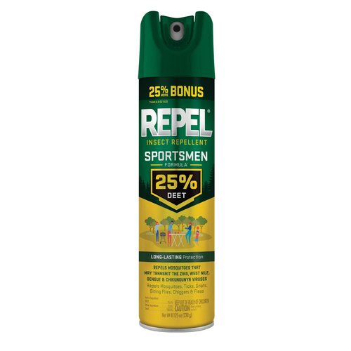 Repel Insect Repellent Sportsmen Formula 25% DEET, 8.125 Ounces, Bonus Aerosol with 25% DEET to Repel Mosquitoes, Ticks, Gnats, Biting Flies, Chiggers and Fleas for Long-Lasting Protection