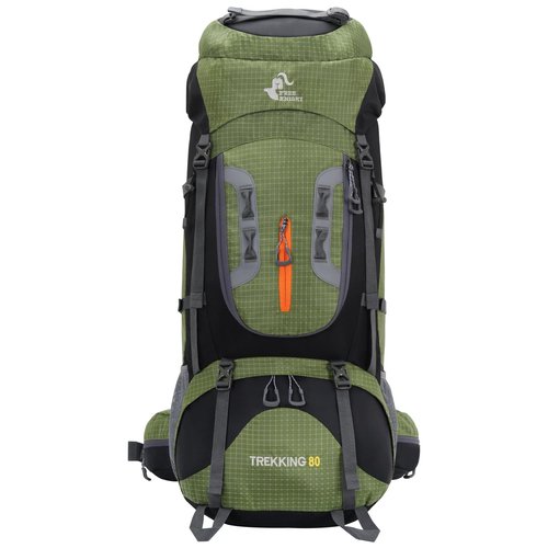 Bseash 80L Waterproof Hiking Camping Backpack with Rain Cover, Lightweight Outdoor Sport Travel Daypack for Climbing Touring (Army Green)