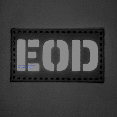 Infrared IR EOD Explosive Ordnance Disposal Bomb Squad 3.5x2 Tactical Morale Hook Patch (Coyote Brown)
