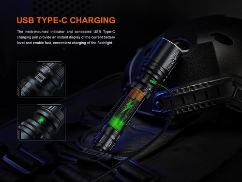 Fenix TK30R 1640 Yards Long Throw Tactical LEP Flashlight, USB-C Rechargeable Long Runtime with Lumentac Organizer