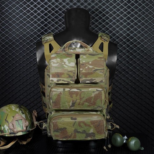 KRYDEX Tactical Modular Zip On Backpack for Vest JPC2.0 CPC AVS Zipper Molle Back Panel (MC)