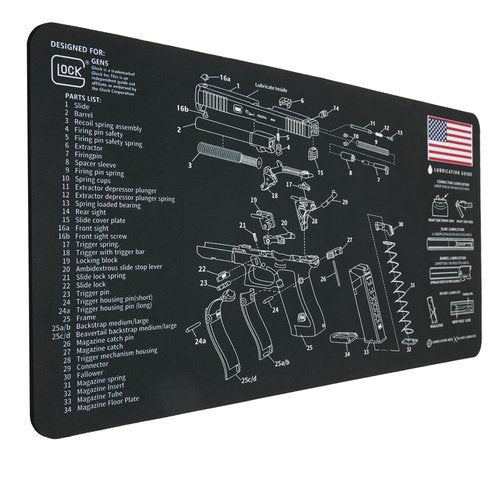 Gun Cleaning Mat 24" x12" for Glock, Anti-Slip Gun Mat Black