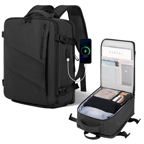 VOESLD Travel Backpack for Women Men, Carry on Backpack, 18×14×8 Inches Airlines Personal Item Casual Daypacks (Dark Gray, Extra Large)