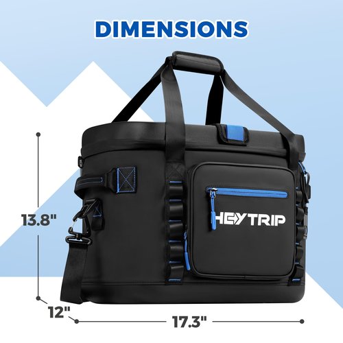 HEYTRIP 60 Can Soft Cooler Bag, Soft Sided Insulated Cooler Hard Lid & Base Portable Beach Ice Chest with Shoulder Strap Leakproof Camping Cooler(Black)