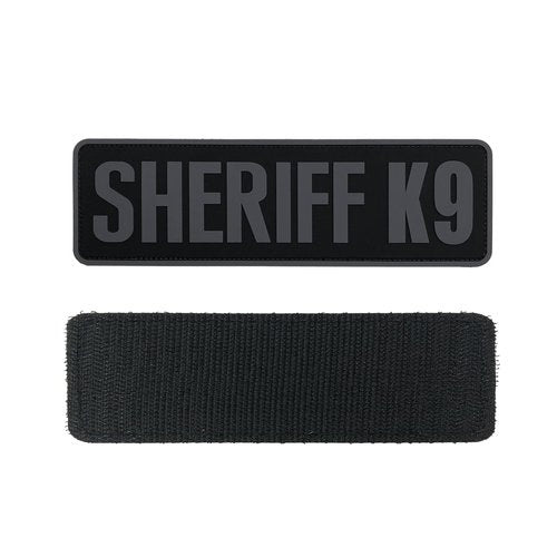 uuKen PVC Sheriff K9 Patch Gray 10x3 inches for Training Vest Uniform Bags Backpacks Plate Carrier(Black and Gray,XL 10"x3")