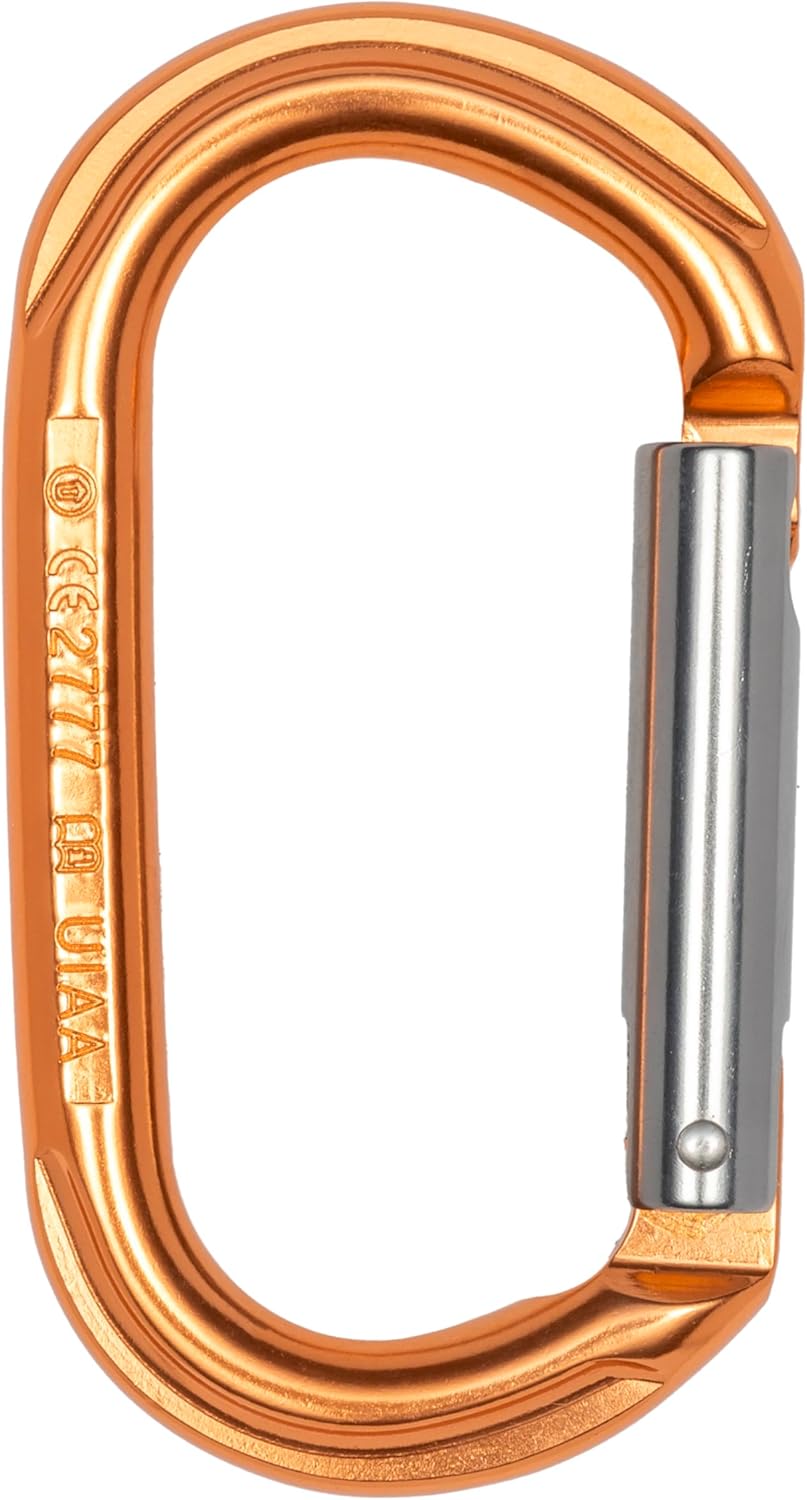 Oval Aluminum Carabiner Straight Gate Keylock 7kN