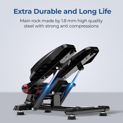 Steppers for Exercise at Home, Adjustable Height Mini Stepper with Resistance Bands, Stair Stepper with 286 lbs Loading Capacity, Stepper for Full Body Workout