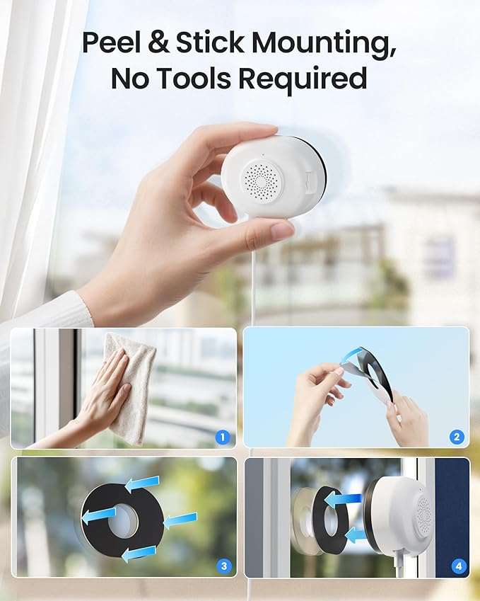 ZOSI 2 x C680 2K Window Security Camera with Full Color Night Vision, 3MP Indoor Plug-in WiFi Camera for Home Security, Human Vehicle Detection, 2.4/5GHz, Cloud/Memory Card Storage, Easy Install