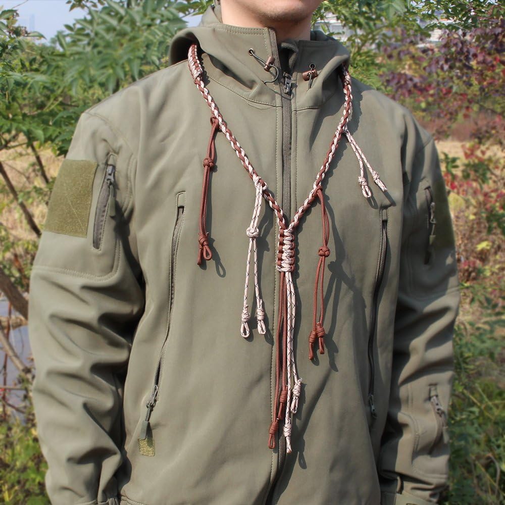PSKOOK Duck Call Lanyard Paracord Hunting Goose Calls 12/16/20 Adjustable Loops Outdoor Predator Gear for Pheasant Waterfowl Hand Braided Necklace