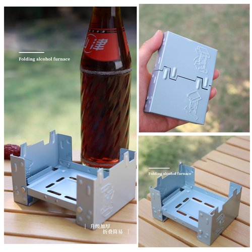 RecDec 2 Pack Solid Fuel Stove Portable Compact Mini Foldable Solid Alcohol Spirit Wax Tablets Stand Burner for Camping Outdoor Backpacking Hiking Trekking Survival Picnic