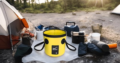 BANCHELLE Collapsible Bucket Water Container Portable Folding Camp Wash Basin for Outdoor Traveling Hiking Fishing Car Washing Gardening Camping (20L Black and 20L Yellow), Total 2 PCS