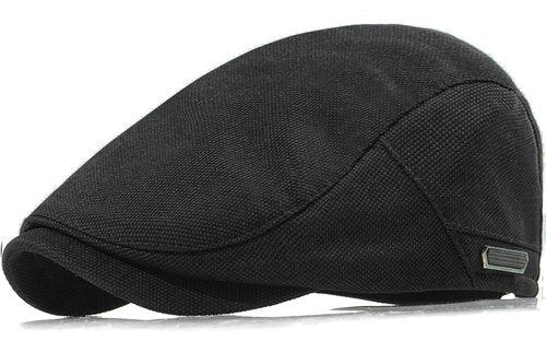 Taidor Newsboy Hats for Men Flat Cap Adjustable Irish Cabbie Ivy Driving Hunting Hat Black
