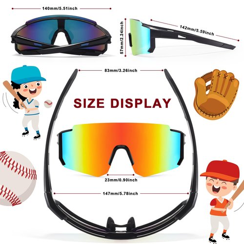 MALIDAK Sports Polarized Sunglasses for Mens Women Youth Baseball Sun glasses UV Protection Men Cycling Glasses Ideal for Fishing,Running,Surfing,Climbing
