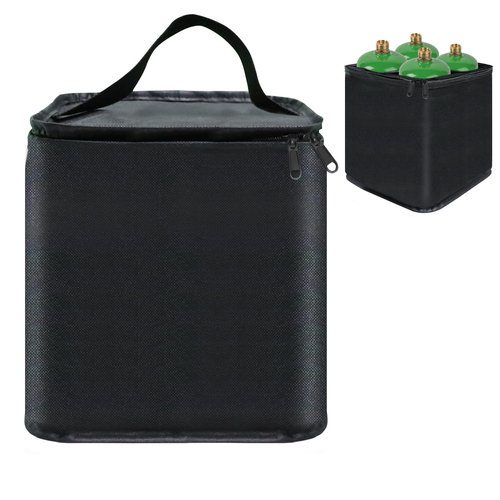 Mini Fuel Cylinder Storage Bag,for 4-Pack Refillable 1LB Empty Propane Cylinder Tank Cover,Gas Tank Protective bag,600D Oxford Fabric,Mini Tank Accessories,for Outdoor Camping,Cooking,Travel, Picnic