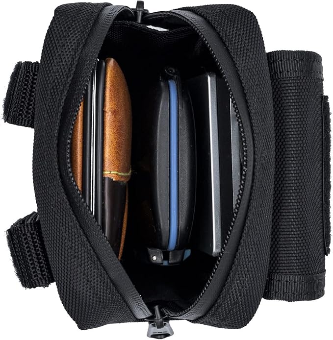 Compact Utility Gadget Pouch Tactical MOLLE Nylon Duty Belt Pouches for Police Law Enforcement Work EDC Small Tool Waist Bag for 6.1" Cellphone Outdoor Camping Hiking Organizer