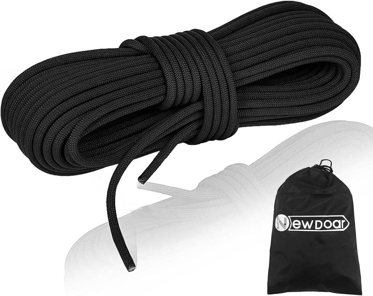 NewDoar 8mm Climbing Accessory Cord High Strength Rope Equipment for Mountain Climb, Fire Rescue Escape, Outdoor Survival, Camping (Polyester 20ft)