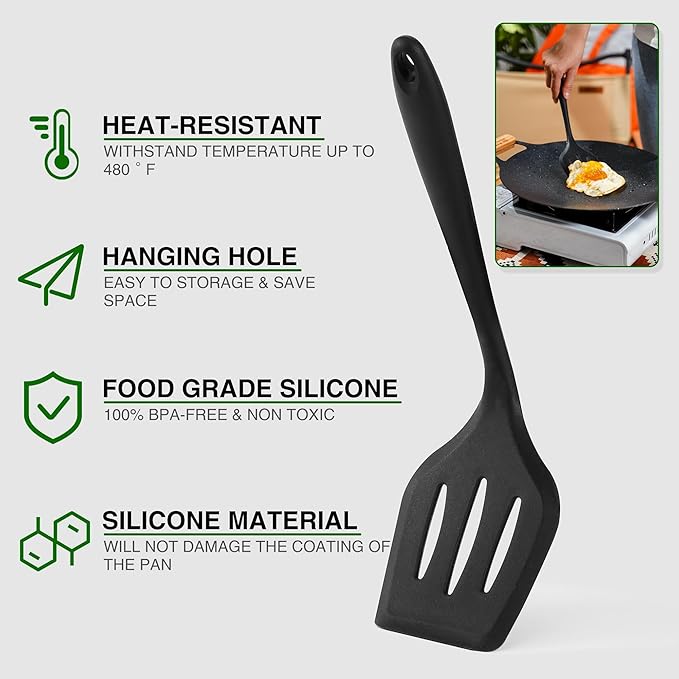 Camping Essentials Cookware Cooking Utensils Set - Portable Camp Kitchen Mess Kit Outdoor Accessories, Stainless Steel & Silicone, Camping Gear Equipment for RV Picnic Grill