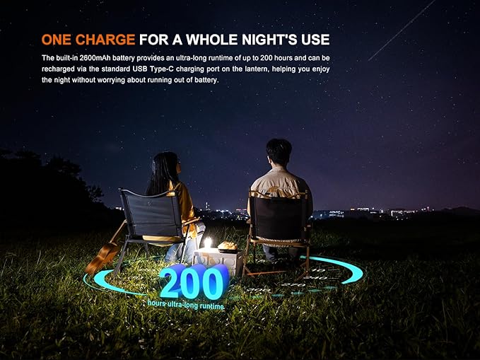 Fenix CL22R 500 Lumen Compact Lantern, USB-C Rechargeable and Multifunctional with Red Light and Colorful Ambient Lights for Camping, Hiking, Fishing (Wild Green)