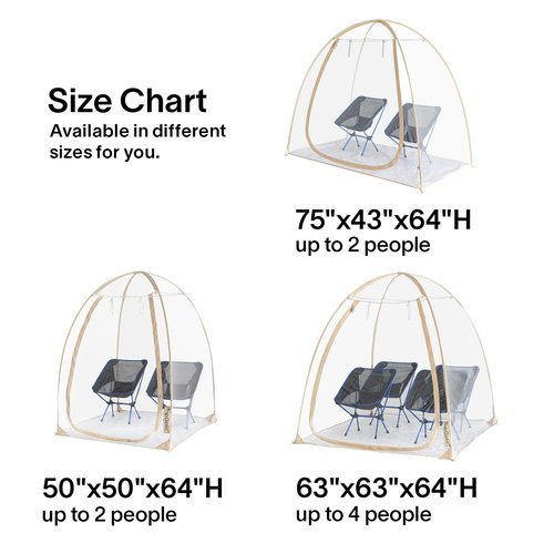 TopGold Pop-Up Sports Tent, Transparent Bubble Tent for Winter Sports,50"x50"x64"