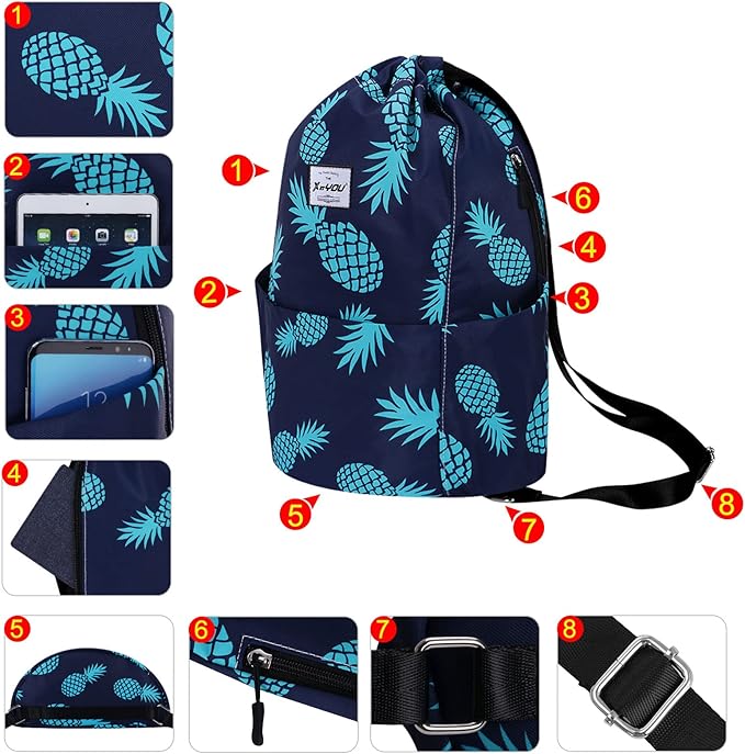 XEYOU Drawstring Sports Backpack Lightweight Gym Yoga Sackpack Shoulder Rucksack Casual Outdoor Daypack for Women and Men
