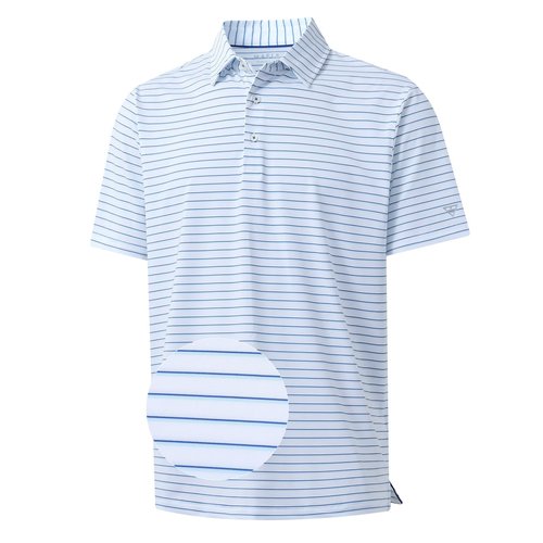 M MAELREG Striped Polo Shirts for Men Breathable Mens Collared Shirts Short Sleeve Performance Dry Fit Golf Polo