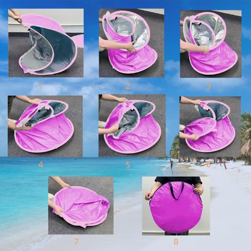 Baby Beach Tent, Pop Up Portable Sun Shelter for Infant & Toddler, Waterproof & 50+ UPF UV Protection, Outdoor Kiddie Pools, Kids Beach Shade Tent (Pink)